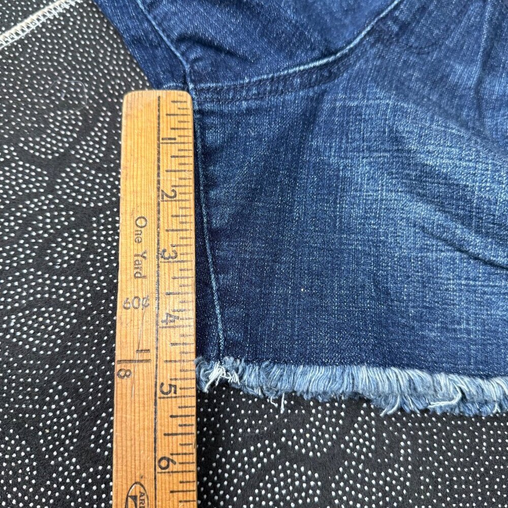 Aglow Maternity Size 10 I Denim Shorts With Stretch Panel & Frayed Hem - Picture 7 of 9